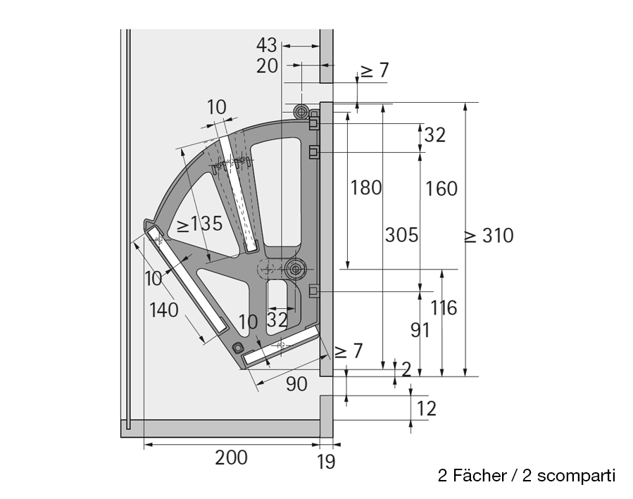 Guarnitura per portascarpe
