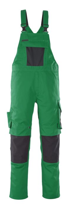 Salopette con tasche porta-ginocchiere UNIQUE verde/nero