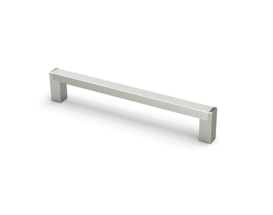 Maniglia Bermeo, Interasse fori 256 mm, L 269 mm, B 12 mm, H 32 mm, Nero opaco / effetto acciaio inox spazzolato
