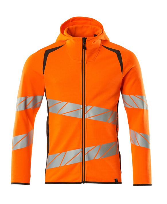 Felpa con cappuccio con chiusura lampo ACCELERATE SAFE hi-vis arancio/antracite scuro