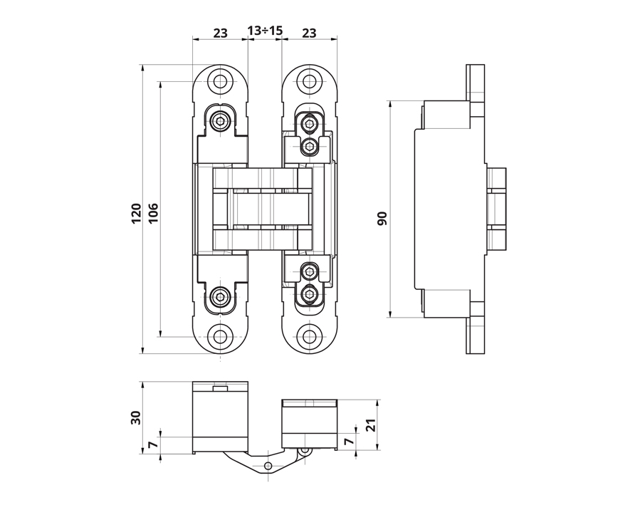 Cerniera a scomparsa INVISACTA IN230