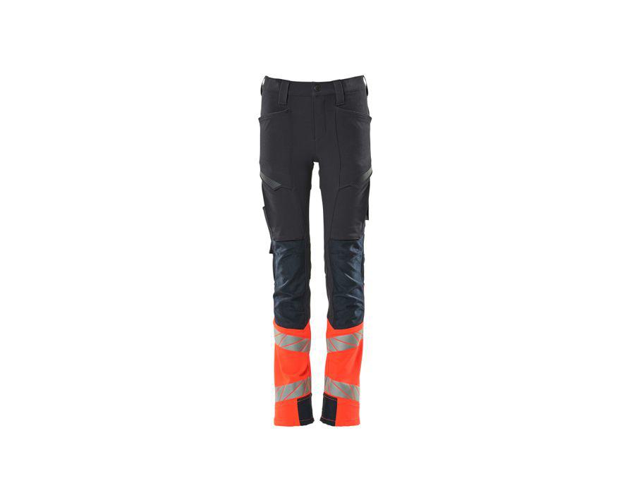Pantaloni da bambino ACCELERATE SAFE blu navy scuro/hi-vis rosso