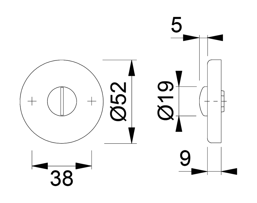 Coppia bocchette coprivite per porte WC 42KS SK/OL 