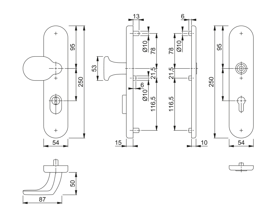 Guarnitura di sicurezza cambio con placche 86G/3332ZA/3310 