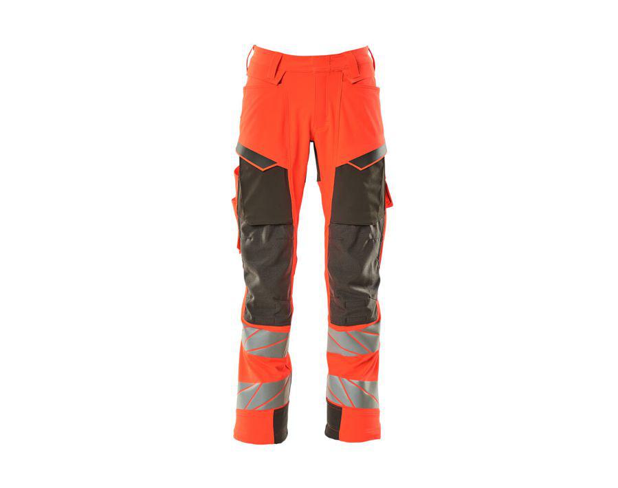 Pantaloni con tasche porta-ginocchiere ACCELERATE SAFE hi-vis rosso/antracite scuro