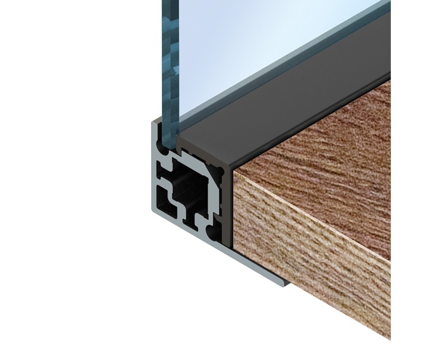 Cadro Profilo per angolo in vetro / legno nero opaco