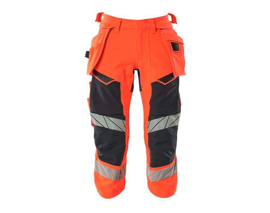 ¾ Pantaloni con tasche esterne ACCELERATE SAFE hi-vis rosso/blu navy scuro