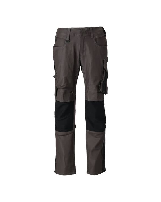 Pantaloni con tasche porta-ginocchiere UNIQUE antracite scuro/nero