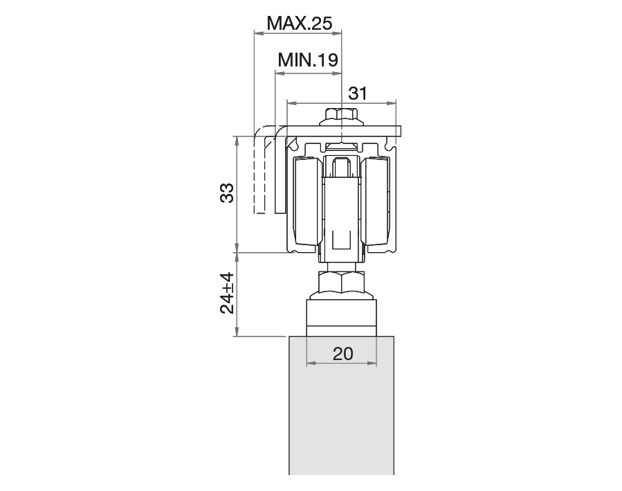 Binario in alluminio superiore 1280
