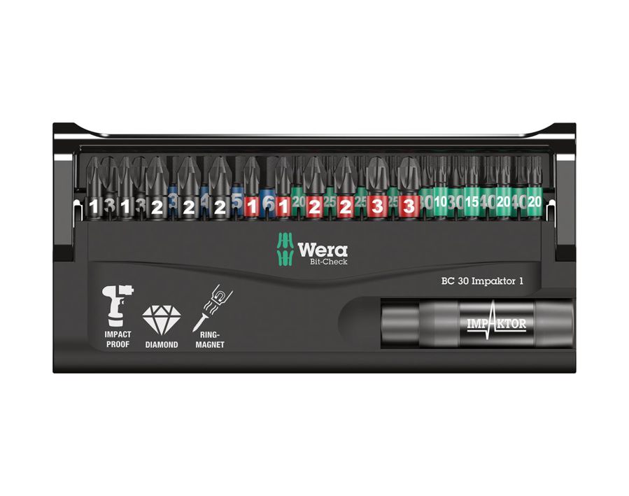 Bit-Sortiment Bit-Check Impaktor, Kreuzschlitz PH/PZ, Innensechskant, Innen-TORX®