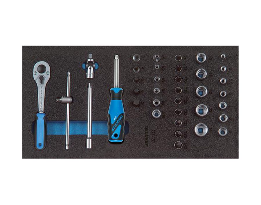 Werkzeugmodul Steckschlüssel-Garnitur 1/4", 37-teilig, Modul 1/3