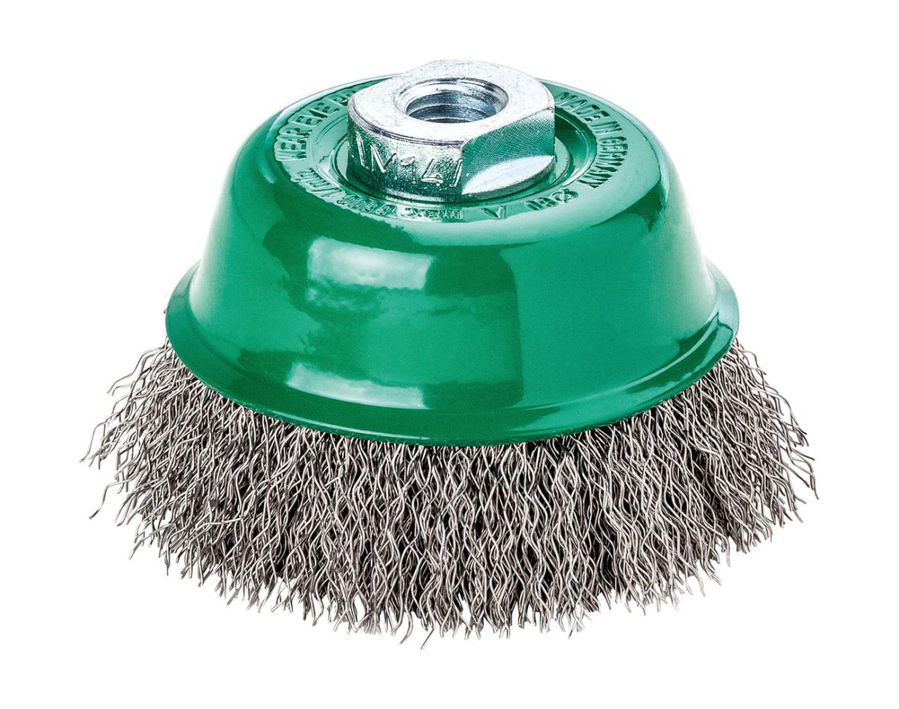 Topfbürste, rostfreier Stahldraht (1.4310), gewellt