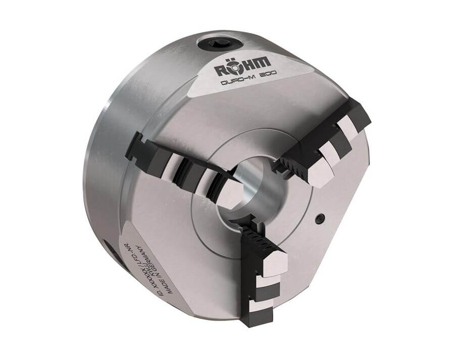 Drehfutter mit Spiralring DURO-M, 3-Backen, DIN 6350, Zylindrische Zentrieraufnahme, Form A, Stahlkörper, mit Bohr- und Drehbacken