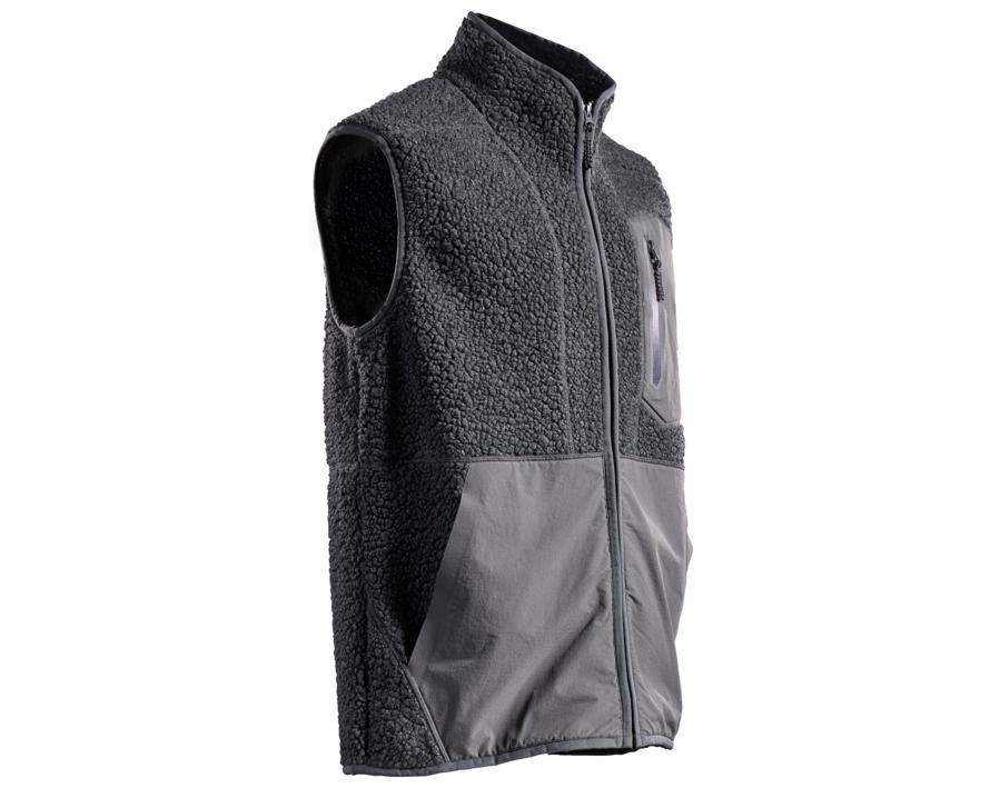 Gilet in pile con chiusura lampo CUSTOMIZED grigio pietra
