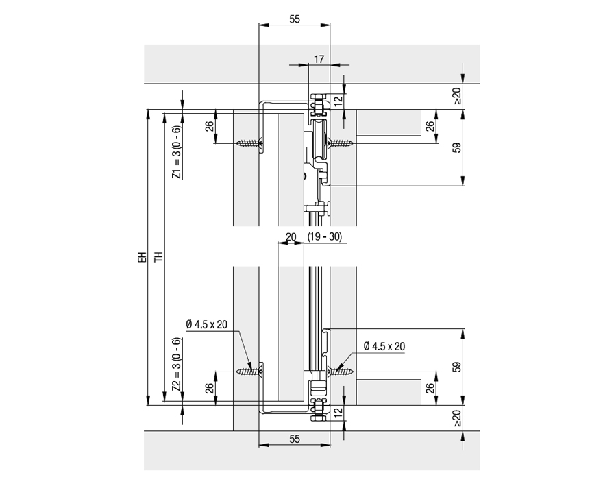 Guarnitura per 1 anta Hawa Concepta 40