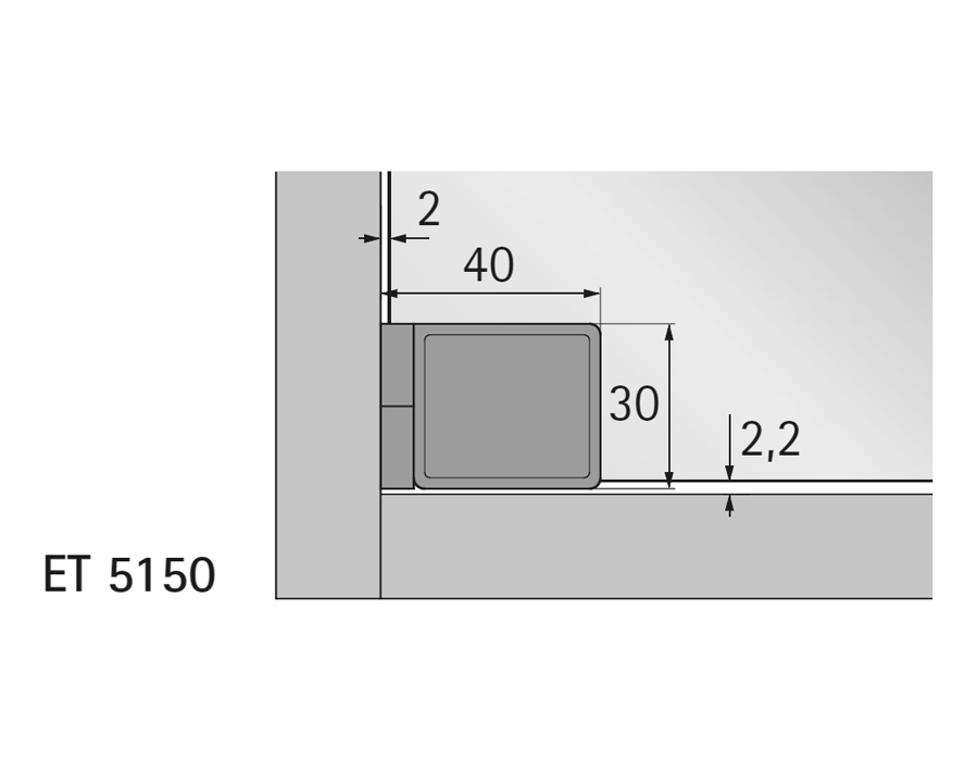 Cerniera per ante in vetro con molla ET 5150