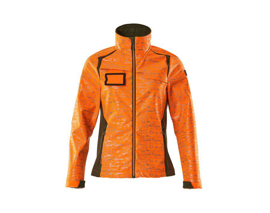 Giacca Softshell ACCELERATE SAFE hi-vis arancio/verde muschio