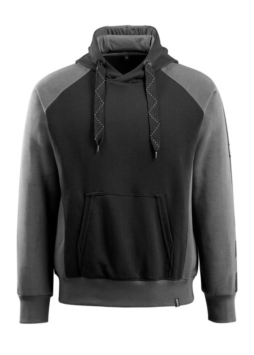 Felpa con cappuccio UNIQUE nero/antracite scuro