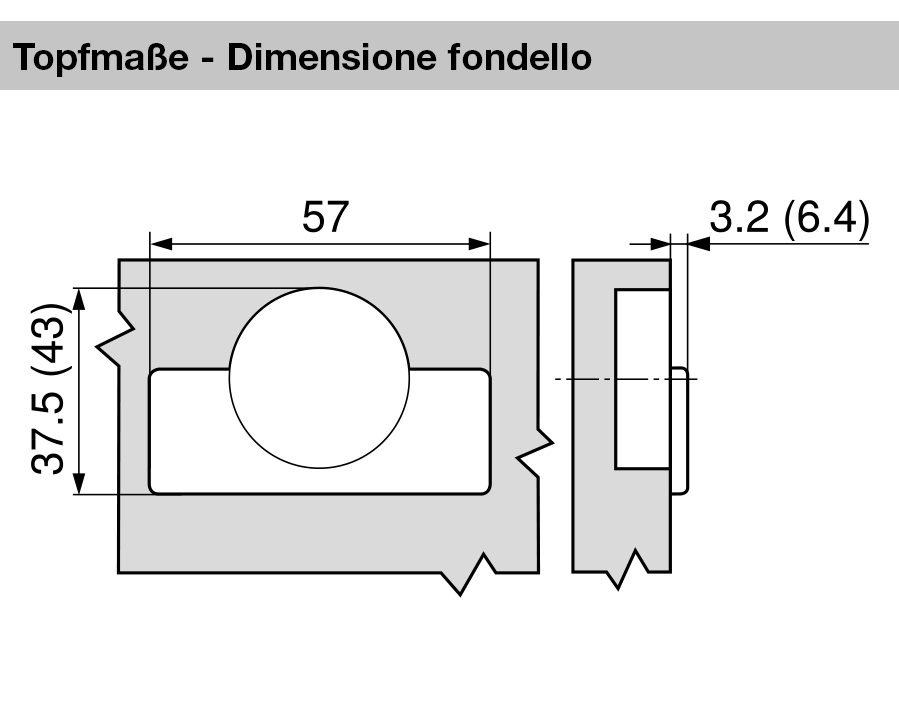 Cerniera per mobili con colonna battuta a sormonto CLIP top BLUMOTION