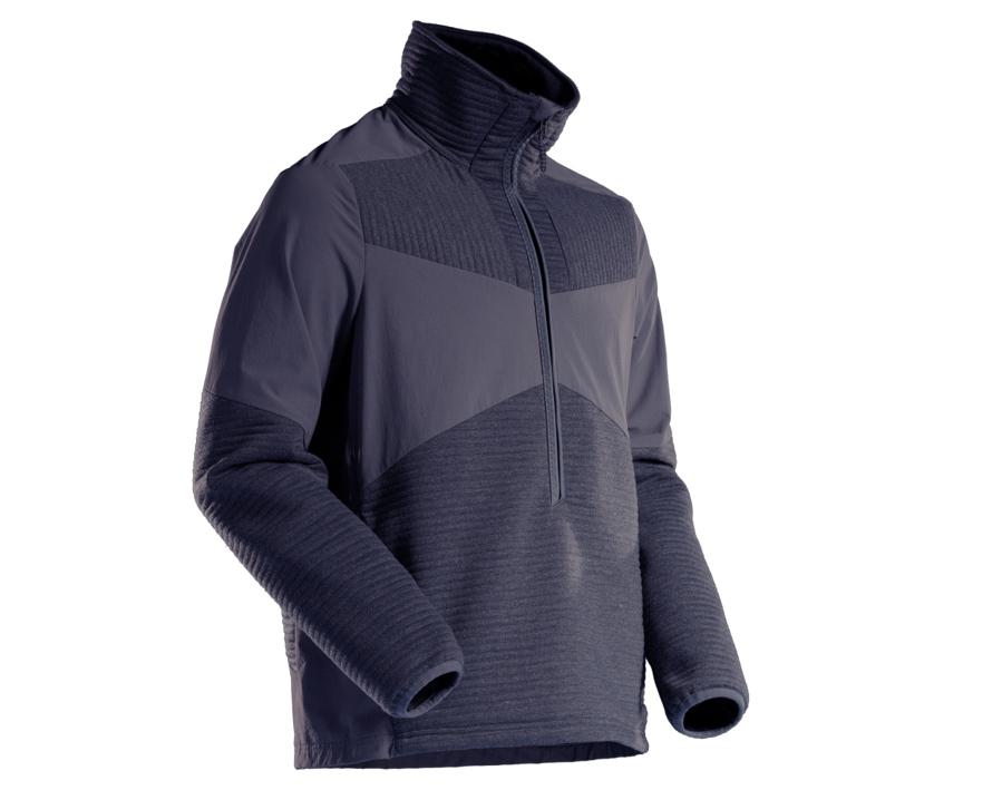 Maglione in pile con mezza cerniera e fodera CUSTOMIZED blu navy scuro