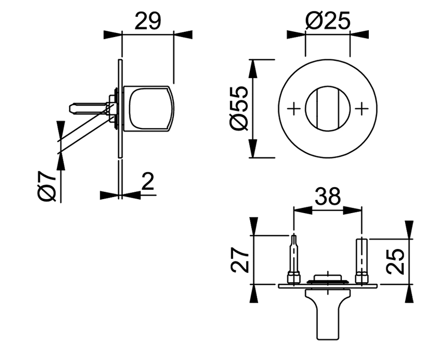 Coppia bocchette piatte Quadro