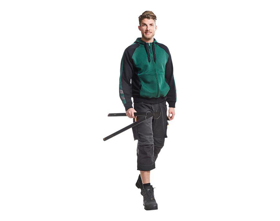 ¾ Lunghezza Pantaloni con tasche porta-ginocchiere UNIQUE blu navy scuro
