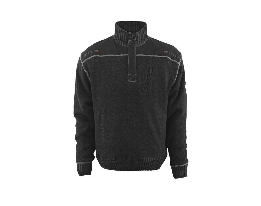 Maglione con mezza cerniera FRONTLINE nero