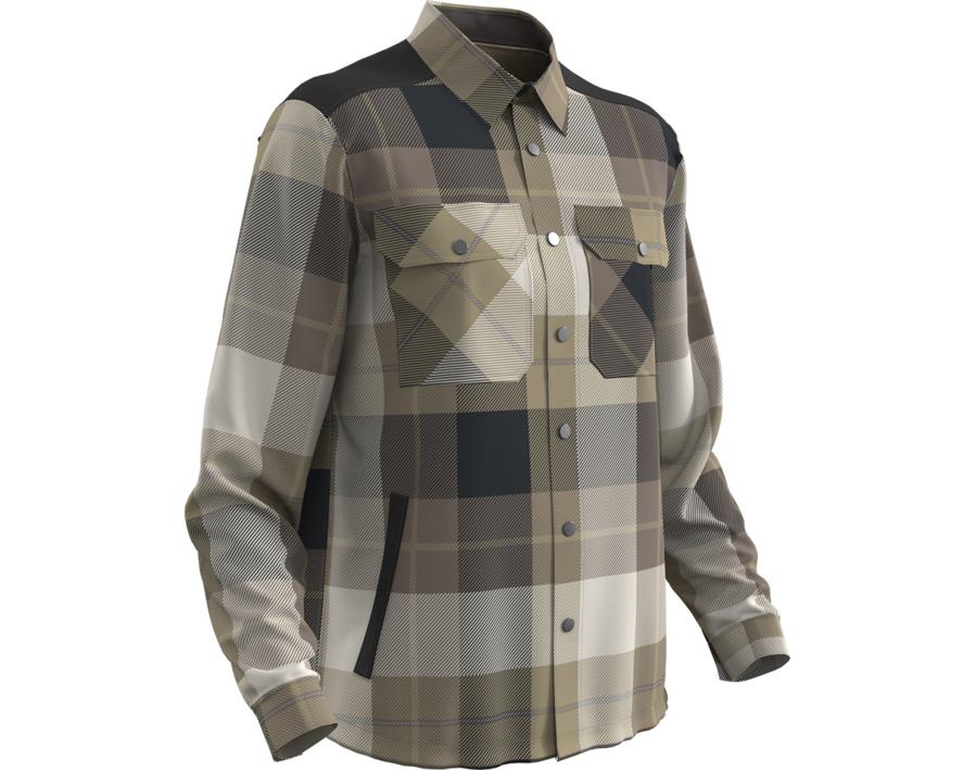 Camicia con fodera in pile CUSTOMIZED a quadri sabbia scuro