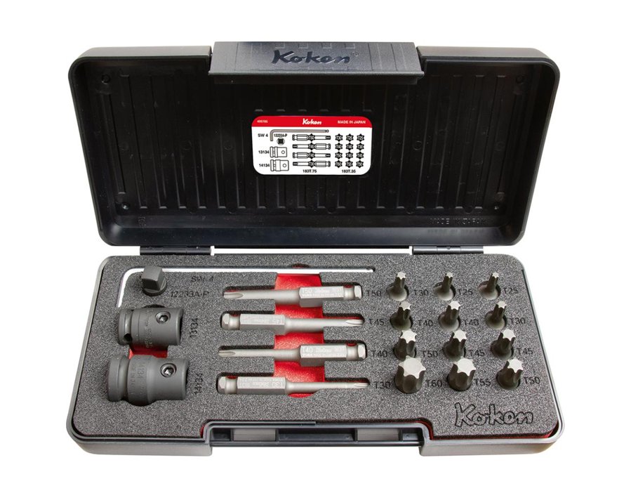 Kraft-Schraubendreher-Einsatz-Garnitur, modular mit 7/16"-Bits