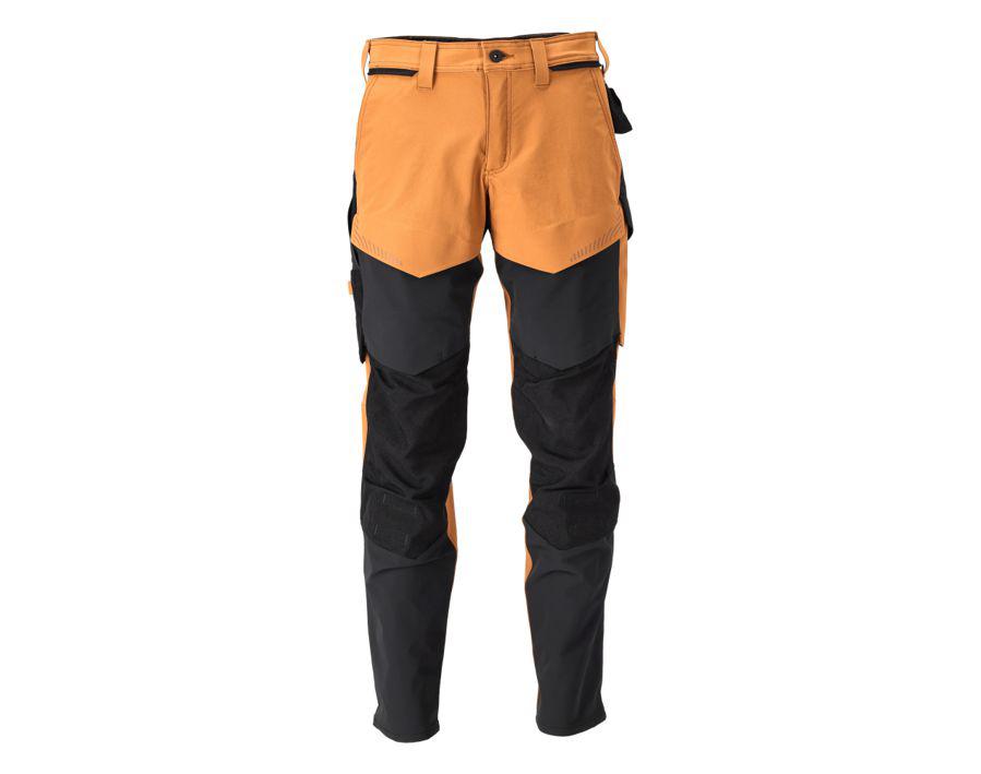Pantaloni con tasche porta-ginocchiere CUSTOMIZED nocciola/nero