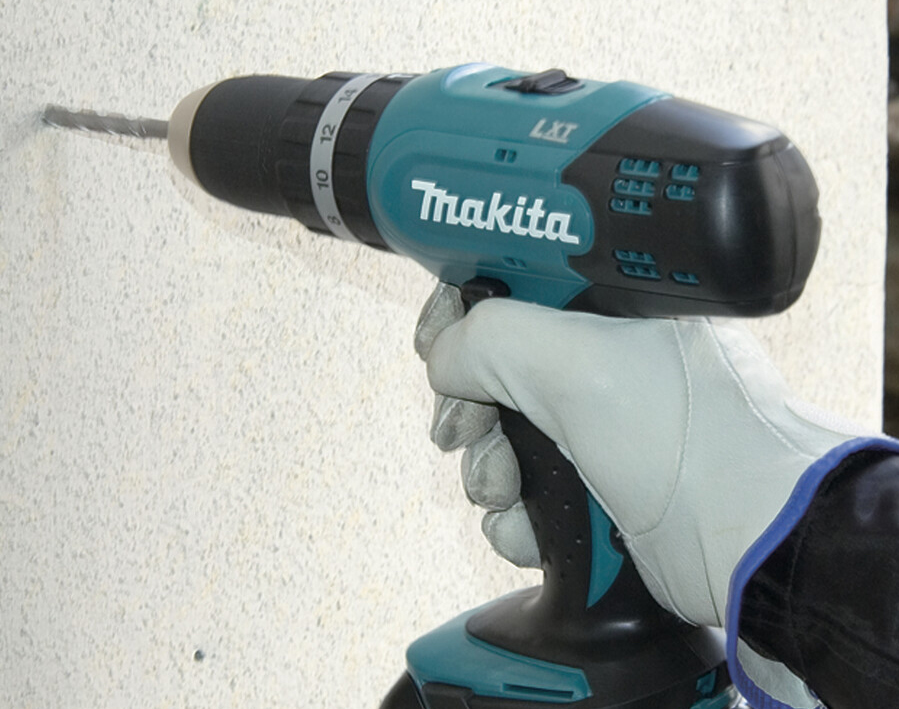 Trapano avvitatore con percussione a batteria a 2 velocità DHP453RFE 