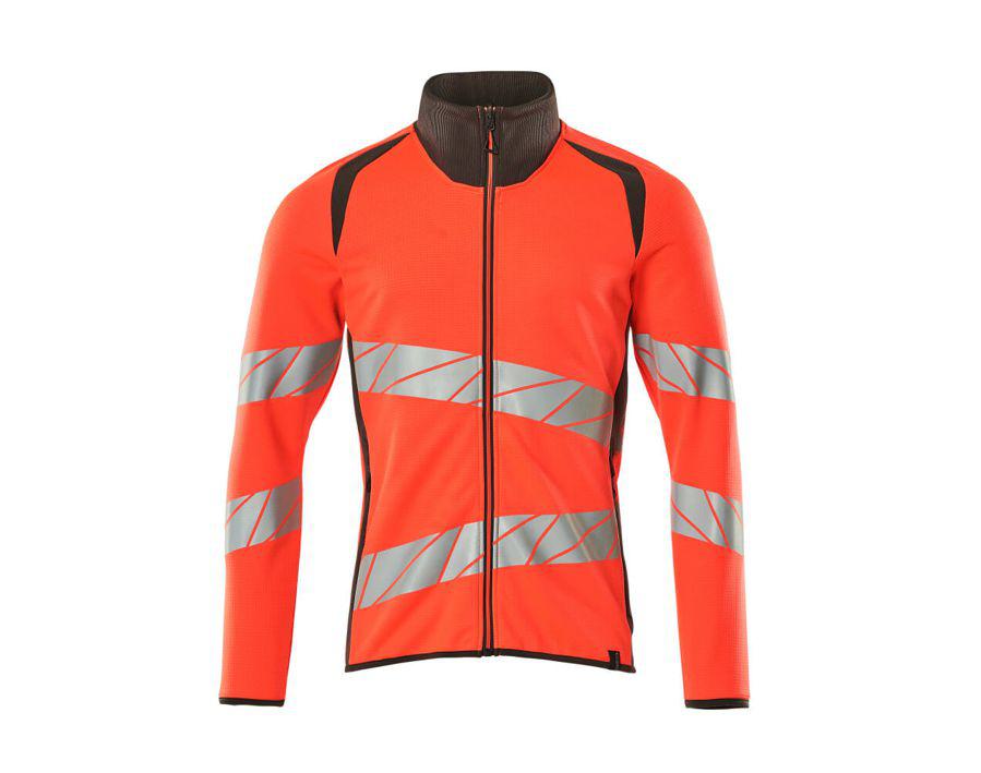 Felpa con chiusura lampo ACCELERATE SAFE hi-vis rosso/antracite scuro