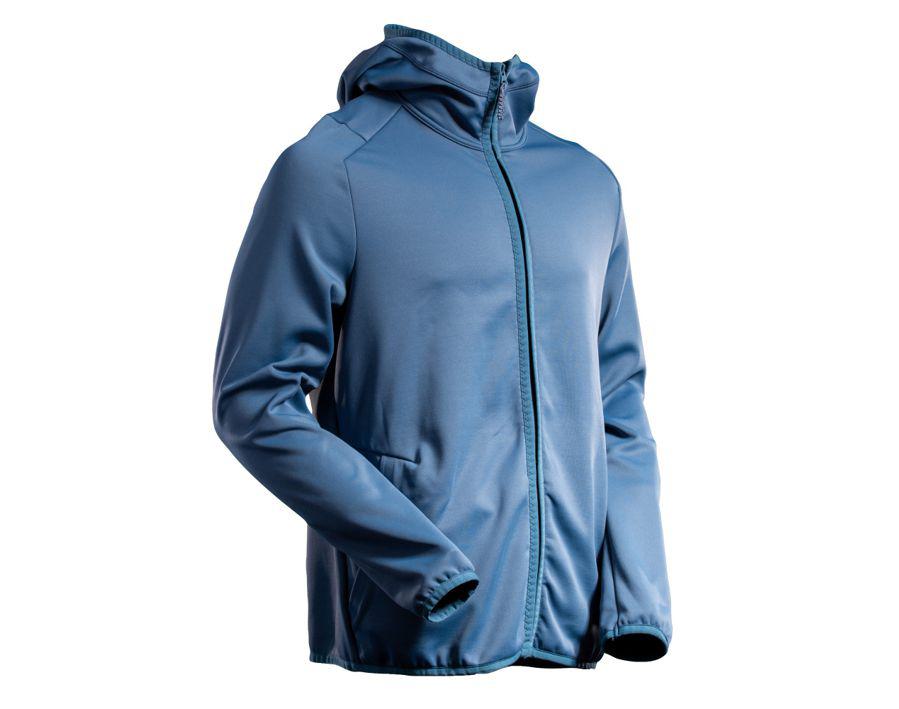 Maglione in pile con cappuccio CUSTOMIZED blu grigio