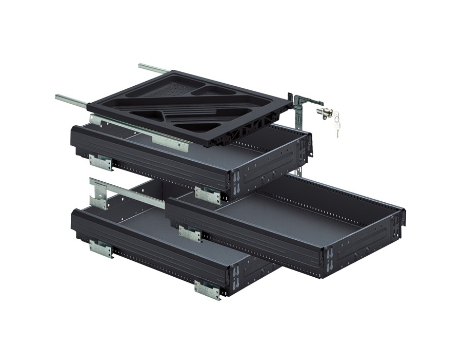 Kit cassettiera con guide a estrazione semplice