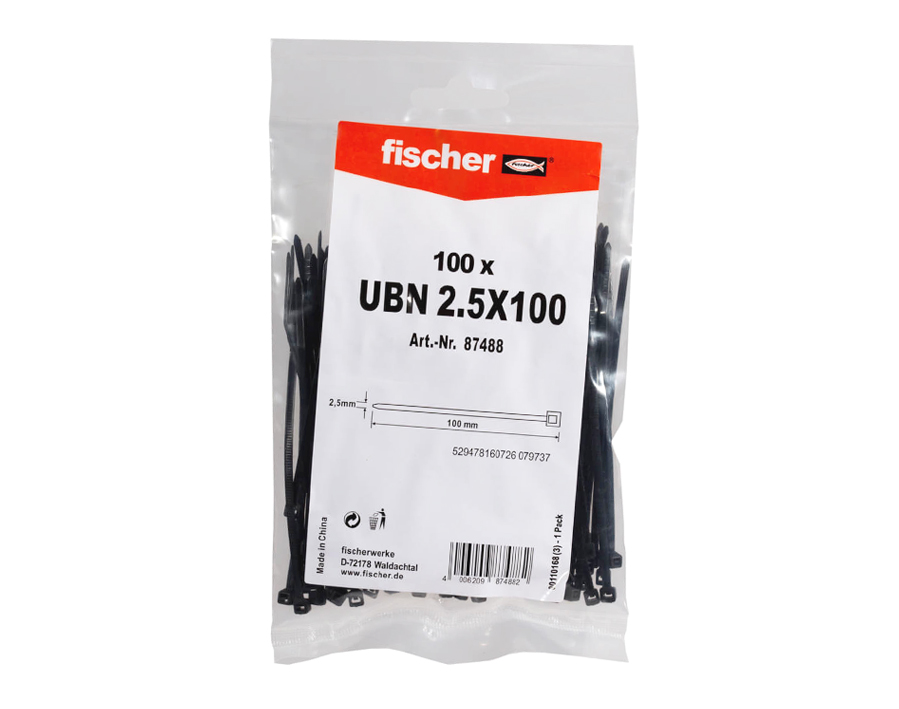 Fascetta per cablaggio nera UBN  