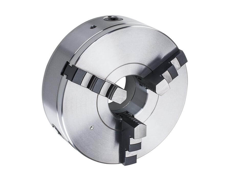 Spiralring-Dreibacken-Drehfutter mit zylindrischer Zentrieraufnahme, DIN 6350, Form A, Körper aus Guss,