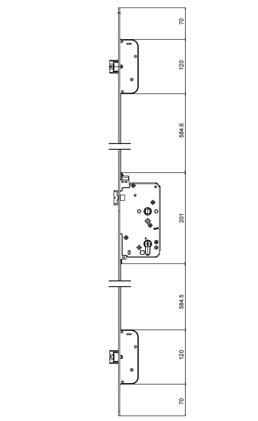 Serratura antipanico Secury 2166 per porte ad 1 anta  