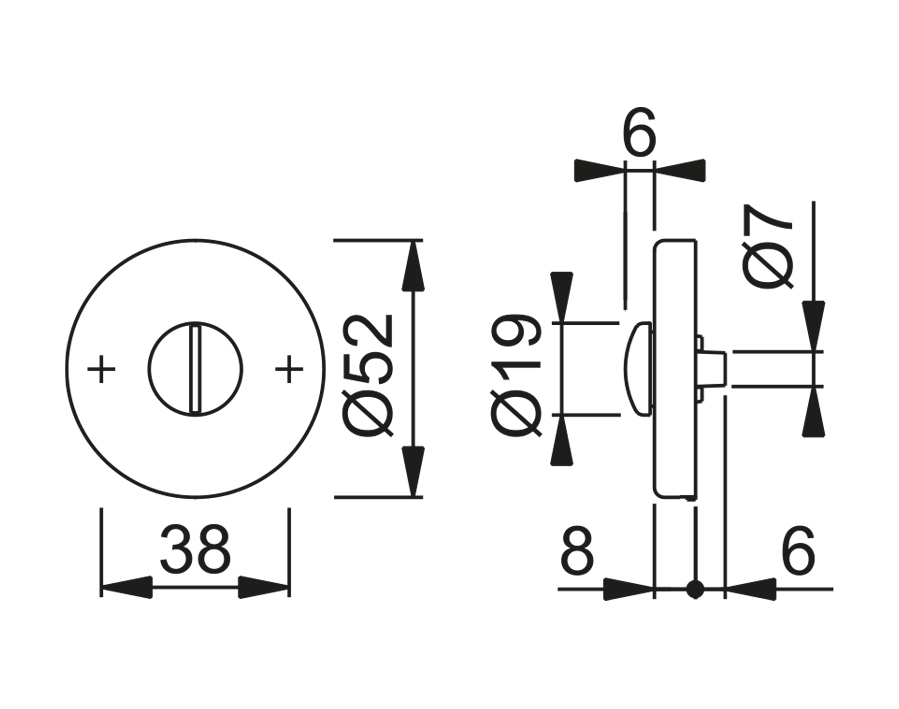Coppia bocchette coprivite per porte WC E42KVS SK/OL 