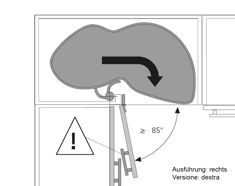 Vassoio estraibile e basculante per basi ad angolo LeMans II 