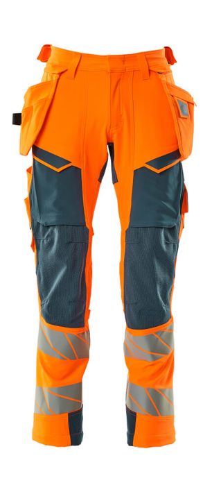 Pantaloni con tasche esterne ACCELERATE SAFE hi-vis arancio/petrolio scuro