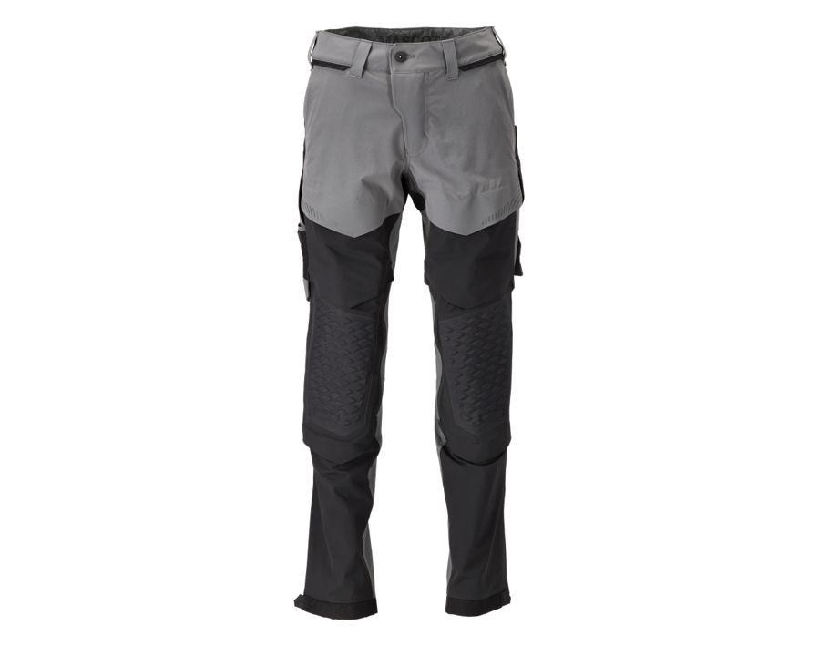 Pantaloni con tasche porta-ginocchiere CUSTOMIZED grigio pietra/nero