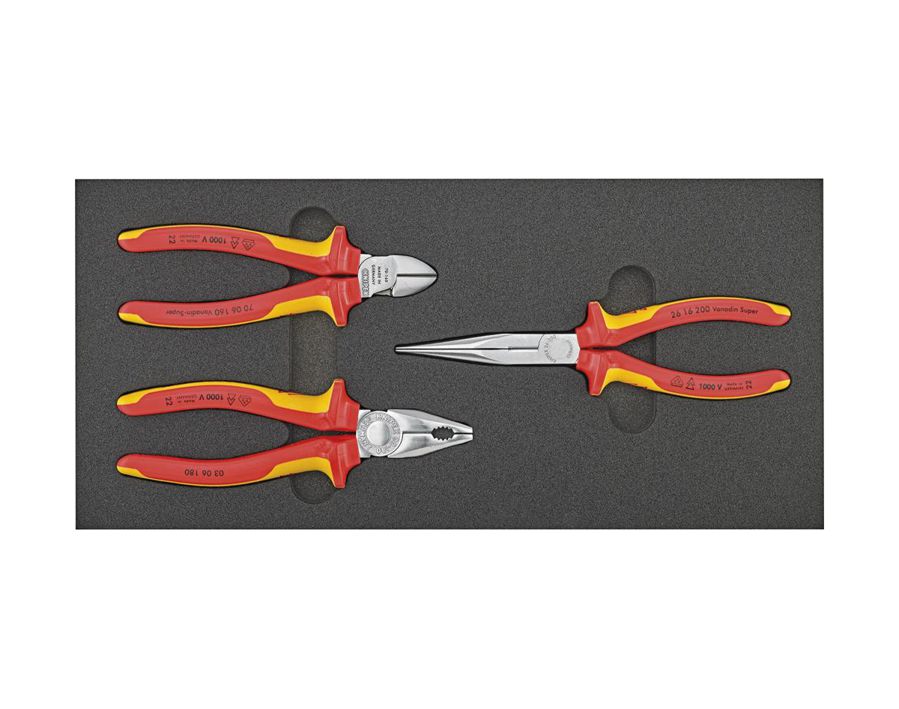 Werkzeugmodul VDE-Zangen, 3-teilig, Modul 1/3