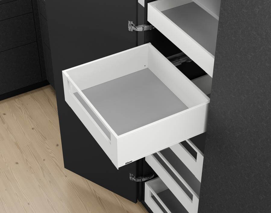 Legrabox - Cassetto interno con ringhierina - altezza C - bianco seta opaco 