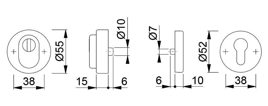 Coppia bocchette di sicurezza per porte d'ingresso E42ZNSB-ZA/42HS