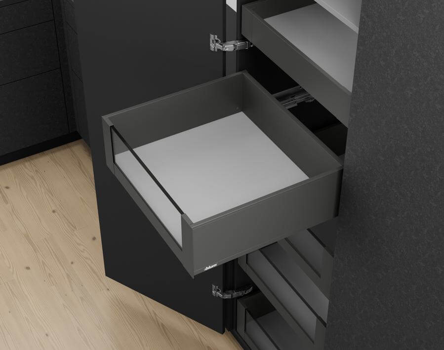 Legrabox - Cassetto interno con vetro - altezza C - grigio orione opaco 