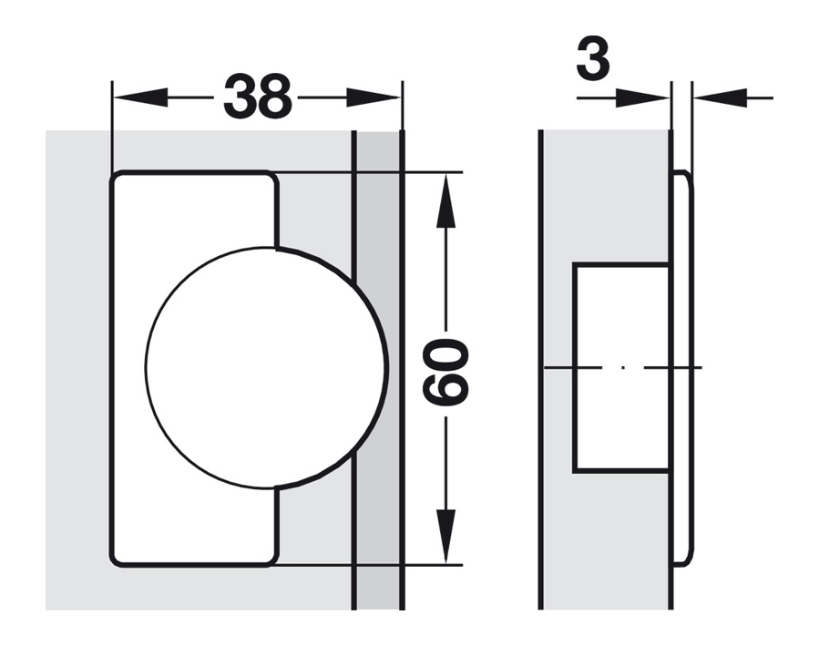 Cerniera per ante a battuta angolare/centrale 