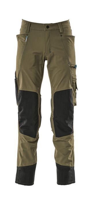 Pantaloni con tasche porta-ginocchiere ADVANCED verde muschio