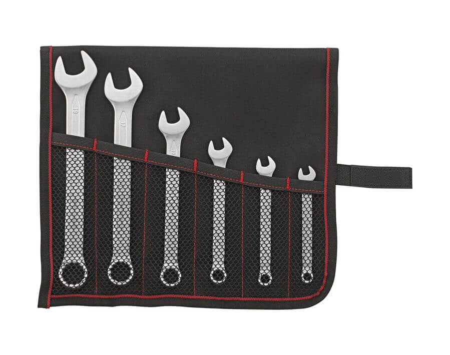 Ringmaulschlüssel-Satz, gerade, in Rolltasche