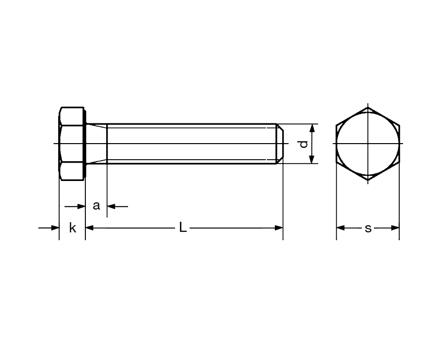 Viti a testa esagonale DIN 933