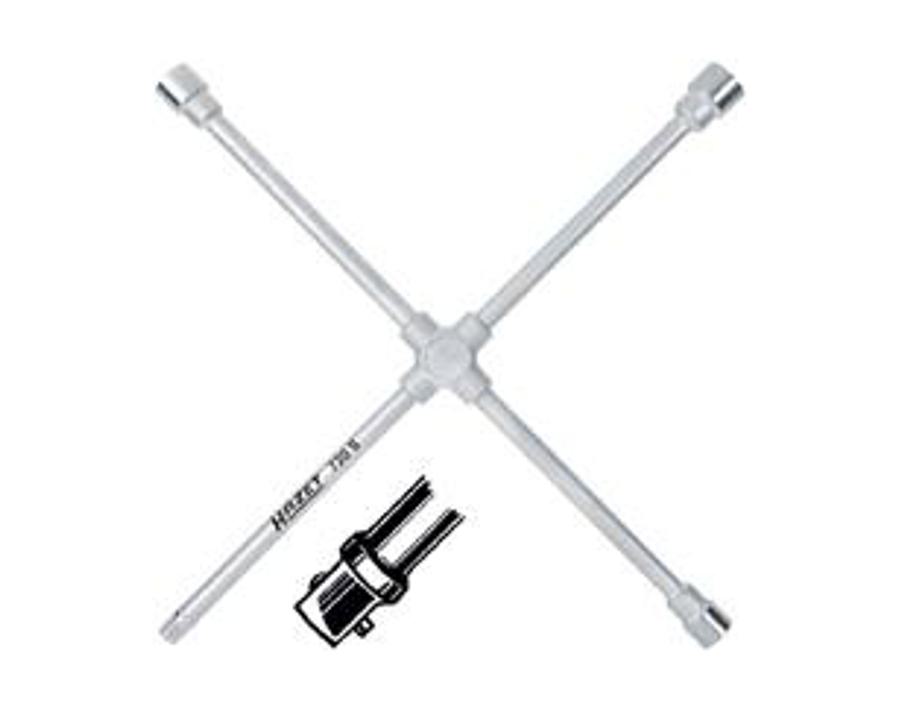 Kreuzschlüssel 24 x 27 x 32 mm x 3/4"-Vierkant